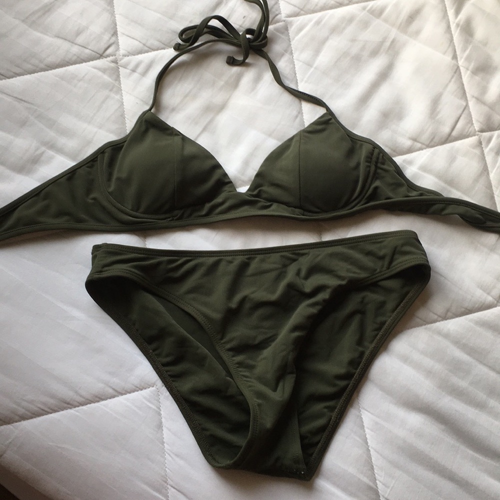 high waisted push up bikini set